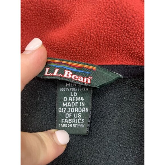 Vintage L.L.Bean Jacket Mens Large Red Polartec Fleece Full Zip Warm Lightweight - Picture 3 of 11